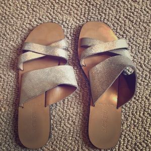 J Crew metallic gold sandals size 6